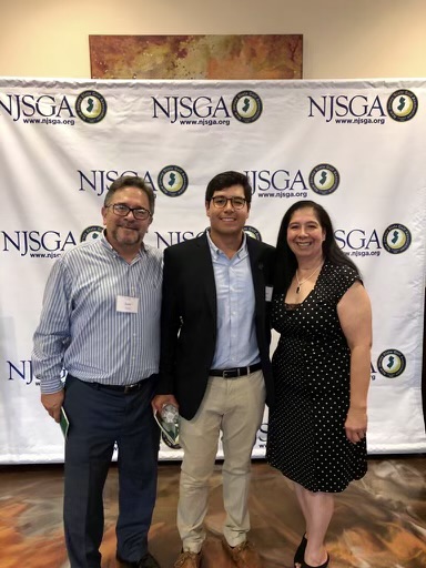 Isaac Zapata with his father Leo at the NJSGA Caddie Scholarship ceremony